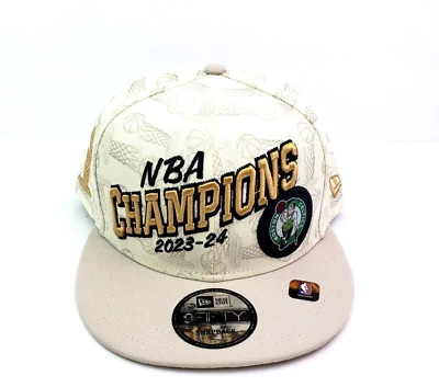 New Era 9FIFTY NBA Boston Celtics 2024 Champions Locker Room Mens OS Gold Hat - Image 1 of 4