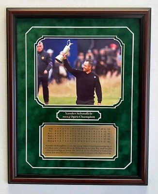 Xander Schauffele 2024 Open Championship Champion 8x10 foto enmarcada con placa de identificación Foto 1 de 4