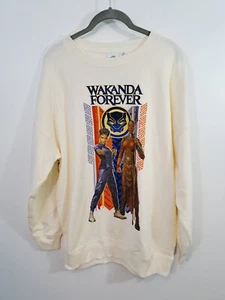 Wakanda Forever Black Panther New! Cream Oversized Graphic Sweatshirt Size XS - Picture 1 of 7