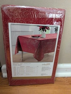 Colordrift Luxurious Red Metallic Foil Tablecloth Pixie Dust 60 x 104" NEW - Picture 1 of 7
