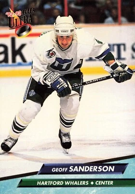 1992-93 Fleer Ultra #75 GEOFF SANDERSON Hartford Whalers NHL Hockey - Image 1 of 2