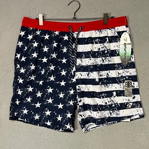 Laguna Board Red White and Blue Swim Shorts Swim Trunks Sz XL American Flag - Picture 1 of 6