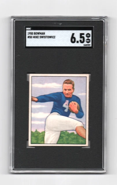 1950 BOWMAN FB # 50 MIKE SWISTOWICZ,NY YANKS(R)-SGC 6.5++++++ LOW POP BEAUTY ! - Image 1 of 1