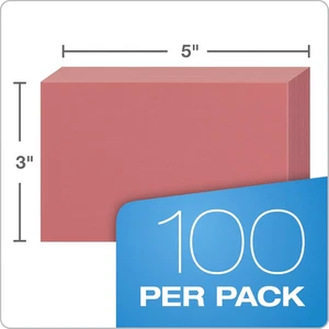 Oxford Carte Indice Colore Vuoto, 3" x 5", Ciliegio, 100 per Confezione (7320 CHE) - Foto 1 di 7