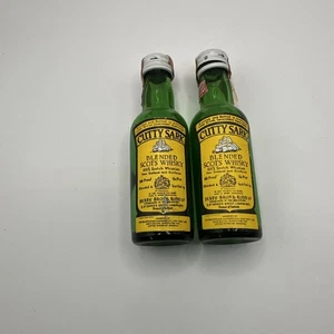 Vintage Cutty Sark Blended Scots Whisky Mini Airline Bottle Lot X 2 Tax Stamp - Picture 1 of 6