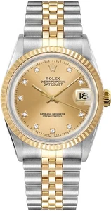 Rolex Datejust 36 mm Jubilee Champagne esfera de diamantes reloj de acero inoxidable 16013 - Imagen 1 de 4