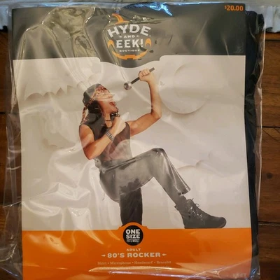 Disfraz de estrella de rock rock rockero Hyde and Eek adulto años 80 - talla única - nuevo con etiquetas - años 80 Foto 1 de 2