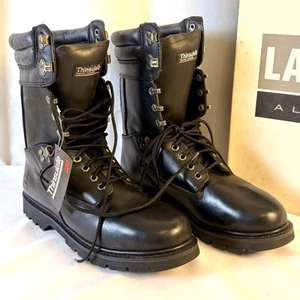 Thom McAn Black 8” Military Combat Lace Up Men’s Boots Thinsulate Steel Toe 10 - Picture 1 of 14