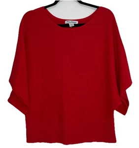 Tommy Bahama Damen Bonita Pullover Kimono Ärmel U-Boot Ausschnitt gerippt rot beere L - Bild 1 von 5
