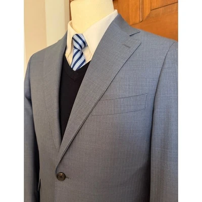 Blazer de lana a medida Loro Piana para hombre 38R azul puños de cirujano abrigo deportivo chaqueta Foto 1 de 4