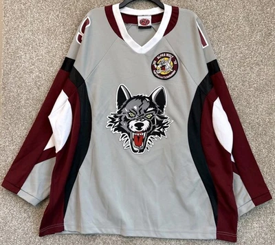 Camiseta deportiva de hockey K1 AHL para hombre XL Chicago Wolves Alpha Wolf boleto de temporada 2009-10 Foto 1 de 4
