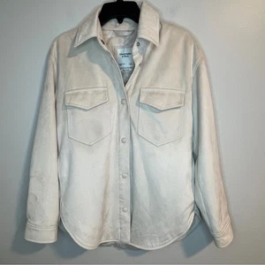 Abercrombie & Fitch Cream Vegan Suede Utility Jacket - Picture 1 of 5
