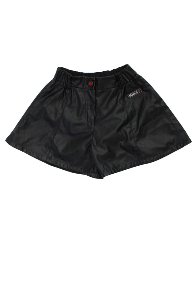 Pantalones Cortos Monnalisa Niños Niñas Imitación Cuero Plisado Frontal Negros Talla 10 Foto 1 de 4