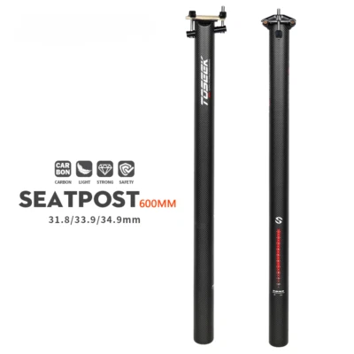 Carbon Seatpost 31.8/33.9/34.9mm Folding Bike Seat Post Length 600mm Seat Tube - Image 1 of 4