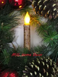 6" Burnt Ivory Taper Candle Flameless Flickering LED Battery Powered Wax - Picture 1 of 2