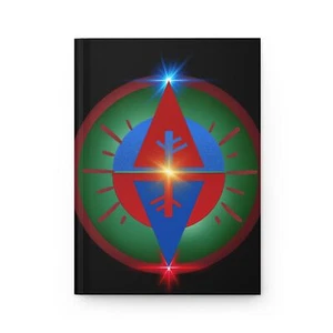 Holiday Above Below Blue Red Light Tree Hardcover Journal Matte - Picture 1 of 4