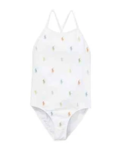Polo Ralph Lauren Girls Pony Print One Piece Swimsuit Big Kid L141538 Size 16 - Picture 1 of 4