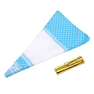 50Pcs Triangle Clear Cone-Shaped Treat Bags with Ties Popcorn Bags Treat Bags... - Picture 1 of 9