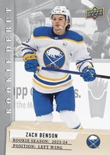 Zach Benson 2023-24 Upper Deck Rookie Debut Base UNREDEEMED!