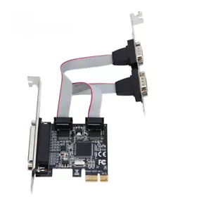 PCI-E auf 2 DB9 RS232 serielle Ports + 1 DB25 parallele LPT Port Adapterkarte für PC - Bild 1 von 7