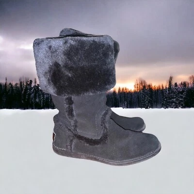 Botas superiores de gamuza Bass Aria para mujer talla 8 M negras planas de piel sintética negras Foto 1 de 4