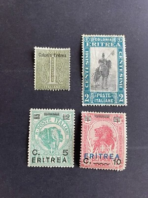 Italian Eritrea Stamps Lot Bundle (4) Benadir Overprint MH Africa Italian Colony - image 1 of 3
