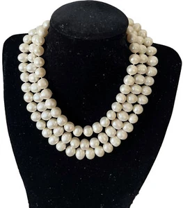 Brand New HAND KNOTTED 48 Inch 120cm Genuine FRESH WATER PEARL NECKLACE 9-10mm - Picture 1 of 3