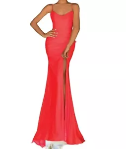Clarisse Lace-up Maxi Gown Red 800259 Size 4 NWT - Picture 1 of 7
