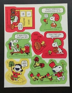 Vintage Hallmark Peanuts Snoopy Woodstock Fußball Stickerbogen **TOLL** - Bild 1 von 1