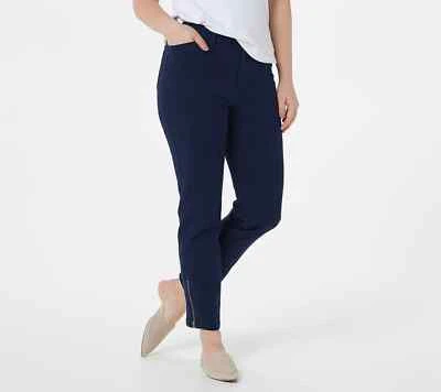 Susan Graver Stretch Twill Ankle Length Utility Jeans Women New A380043 QVC - Image 1 of 4