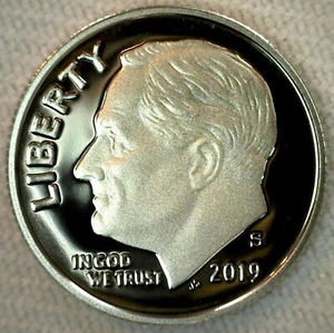 Moneda de diez centavos S Roosevelt 2019 revestido a prueba 10c moneda de EE. UU. - Imagen 1 de 4
