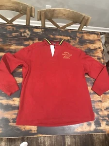 vtg 90s RLPC Rugby Shirt Men's MEDIUM M Red Ralph Lauren Polo Crest Club - Picture 1 of 12