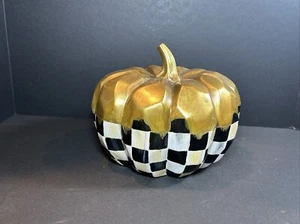 Mackenzie Childs Courtly Check Golden Frost Pumpkin - Picture 1 of 7
