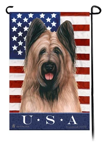 Patriotic USA Garden Flag - Cropped Fawn Briard 237B - Picture 1 of 1