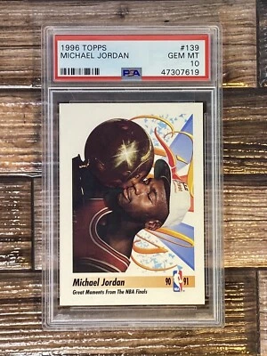 1991 SkyBox Michael Jordan #334 PSA10 Mislabeled 1996 Topps - Image 1 of 4