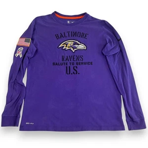 Baltimore Ravens Large Nike 2019 Salute to Service On Field Long Sleeve Purple - Bild 1 von 9