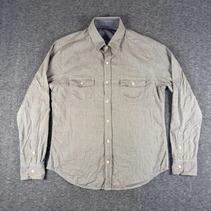 Vince Shirt Mens Large Beige 100% Cotton Button Front Long Sleeve Utility Casual - Picture 1 of 12