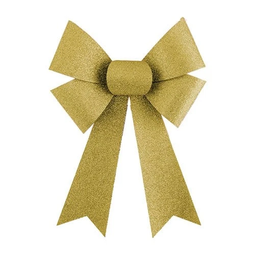 EUROWRAP Gold Glitter Large Christmas Gift Bow 30cm