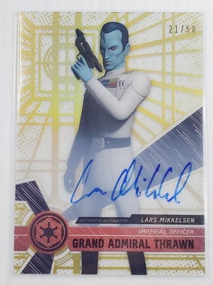 Lars Mikkelsen Grand Admiral Thrawn 2017 Topps High Tek Star Wars 21/50 Auto - Image 1 of 4