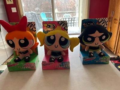 Conjunto de Pelúcia Vintage 1999 Trendmasters Power Puff Meninas com Caixas Originais - Imagem 1 de 4