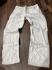 VTG Carhartt Men's Distressed Double Knee Carpenter Jeans Measured Size 34x29.5 - Picture 1 of 6