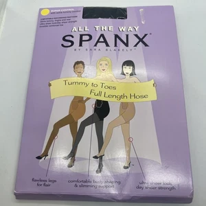 Spanx Sara Blakely Super Control All The Way Sup Black Pantyhose Sz B Black - Picture 1 of 4
