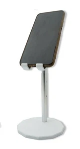 Support de Table Réglable Anti-dérapant Support pour Tablette Smartphone Blanc - Afbeelding 1 van 4