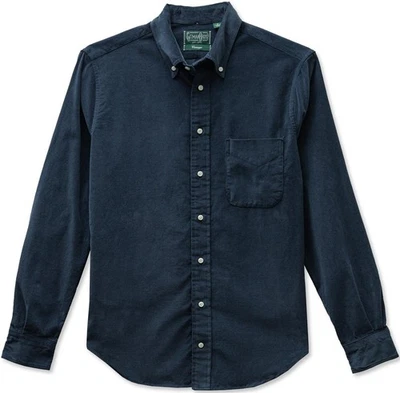 Gitman Vintage $265 Navy Blue 21-Wale Micro-Cord Weave Corduroy Shirt AW25 XXL - Image 1 of 4