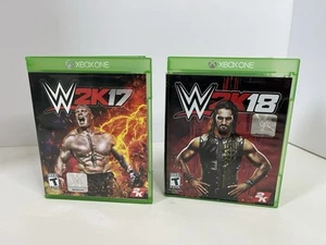 WWE W2K17 & W2K18 LOT of 2 - Microsoft Xbox One Wrestling Good Discs Video games - Picture 1 of 6