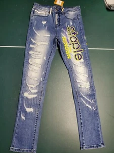 Staple Pigeon distressed/printed stretch jeans NWT MSRP $84 Free Ship - Picture 1 of 10