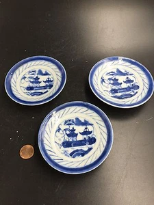 Three Chinese Export Porcelain Soucers 1875 Late Qing Dynasty NK05 - Picture 1 of 12