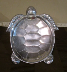 Pewter Textured Turtle Candy/Serving Dish, 9.75” L x 7.5” W x .5” H - Picture 1 of 4