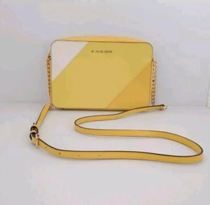 Borsa a tracolla Michael Kors Jet Set East West in giallo sole tricolore - Foto 1 di 13