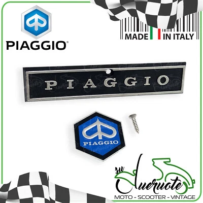 TARGHETTA ANTERIORE SCUDO STEMMA LOGO ESAGONO PIAGGIO PER VESPA PX 125 150 200